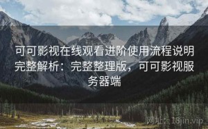 可可影视在线观看进阶使用流程说明完整解析：完整整理版，可可影视服务器端