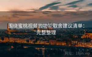 围绕蜜桃视频的功能取舍建议清单：完整整理