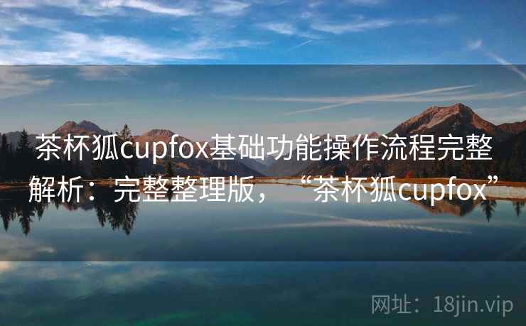 茶杯狐cupfox基础功能操作流程完整解析：完整整理版，“茶杯狐cupfox”